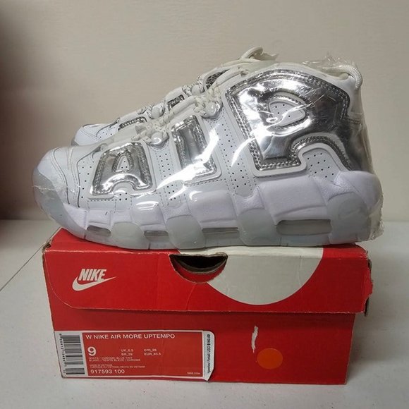 Brand New Nike Air More Uptempo Silver/Chrome White (Women\'s) Size 9W/7.5M